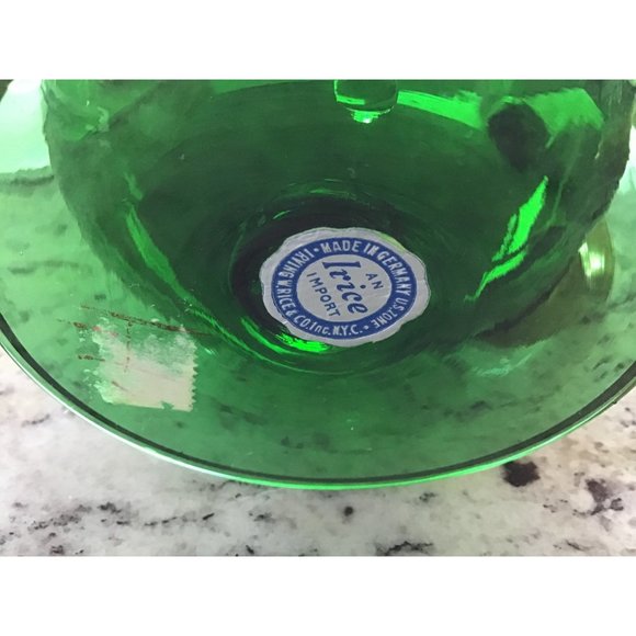 IRICE Green Decanter/Carafe Set & 5 Cordial Glasses Gold Trim Made In Germany - Picture 6 of 6